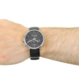 Calvin Klein High Noon Chronograph Black Dial Black Leather Strap Watch for Men - K8M271C1 Buy Now By Calvin Klein