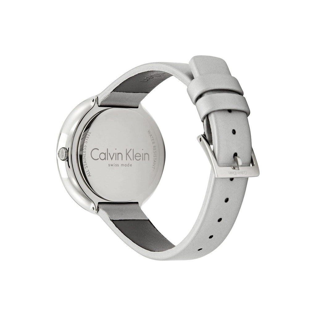 Calvin Klein Chic Silver Dial White Leather Strap Watch for Women - K7N23UP8 Buy Now By Calvin Klein