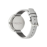 Calvin Klein Chic Silver Dial White Leather Strap Watch for Women - K7N23UP8 Buy Now By Calvin Klein