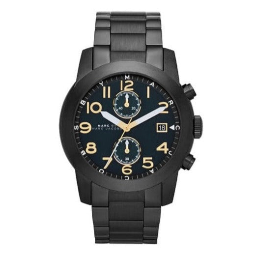 Marc Jacobs Larry Chronograph Black Dial Black Steel Strap Watch for Men - MBM8606 Buy Now By Marc Jacobs