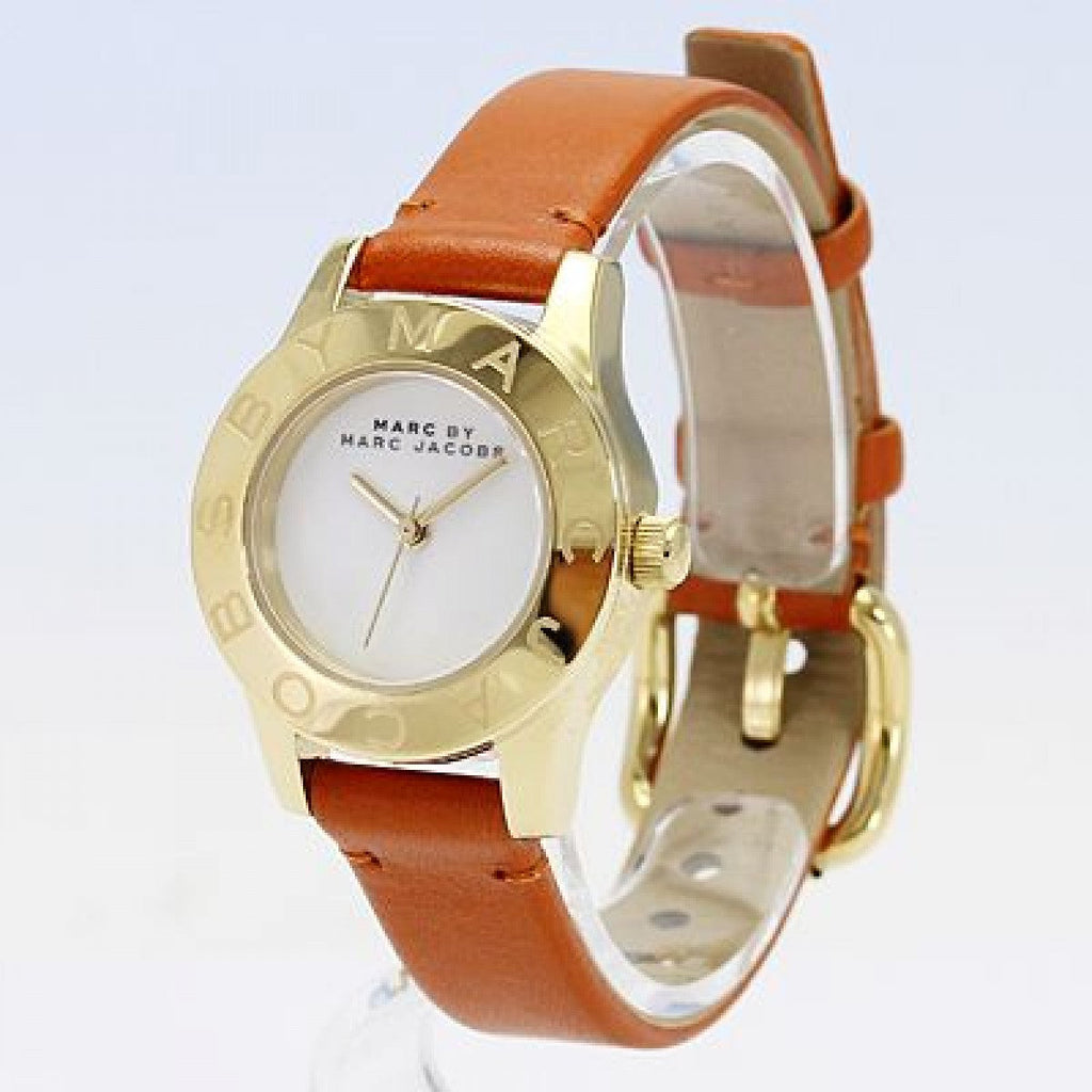 Marc Jacobs Mini Blade White Dial Brown Leather Strap Watch for Women - MBM1219 Buy Now By Marc Jacobs