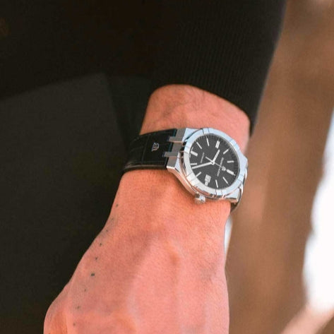 Maurice Lacroix Aikon Date Automatic Black Dial Black Leather Strap Watch For Men - AI6008-SS001-330-1 Buy Now By Maurice Lacroix