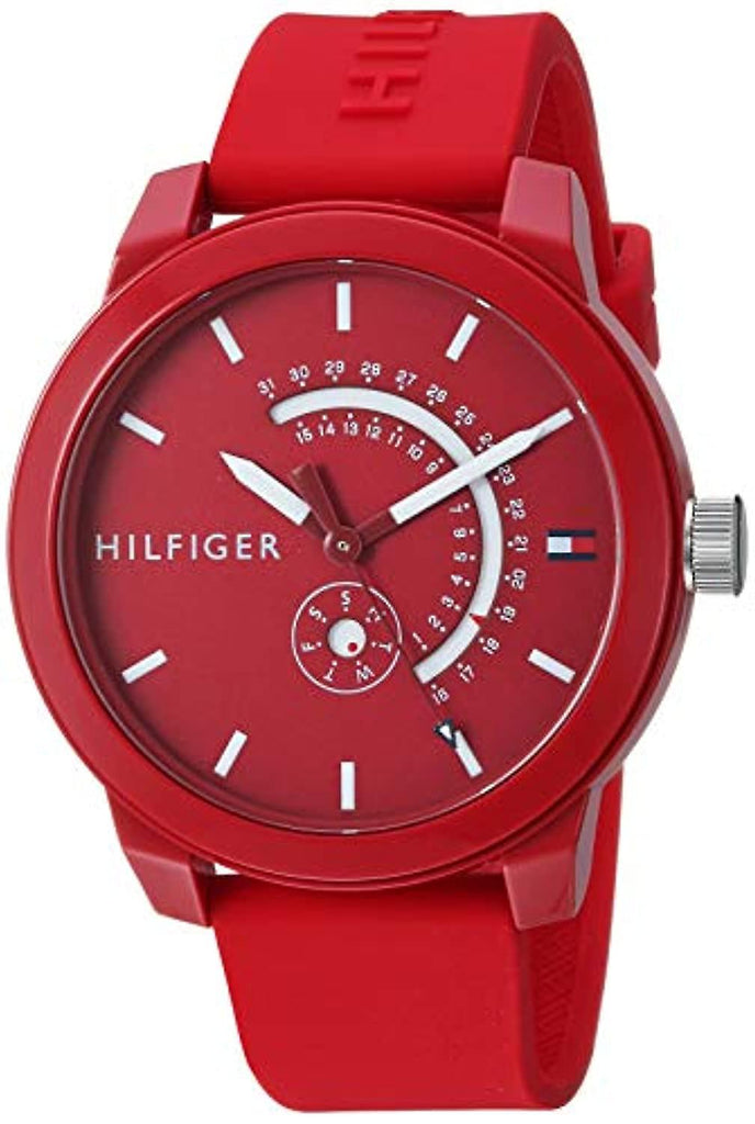Tommy Hilfiger Denim Quartz Red Dial Red Rubber Strap Watch for Men - 1791480 Buy Now By Tommy Hilfiger