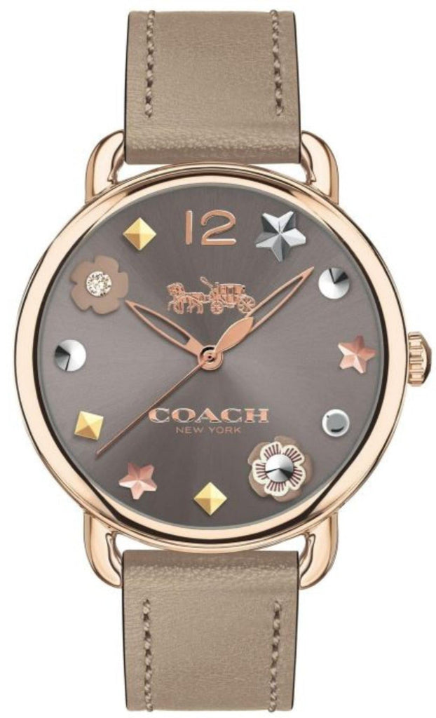 Coach Delancey Grey Dial Grey Leather Strap Watch For Women - 14502797 Buy Now By Coach
