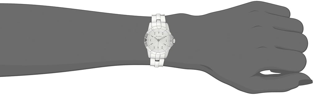 Bulova Classic Diamonds Silver Dial Silver Steel Strap Watch for Women - 96P121 Buy Now By Bulova