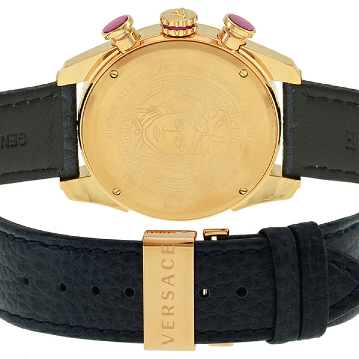 Versace V-Ray Blue Chronograph Blue Dial Blue Leather Strap Watch for Men - VDB030014 Buy Now By Versace