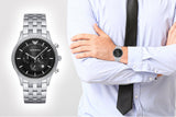 Emporio Armani Chronograph Black Dial Silver Steel Strap Watch For Men - AR11017 Buy Now By Emporio Armani