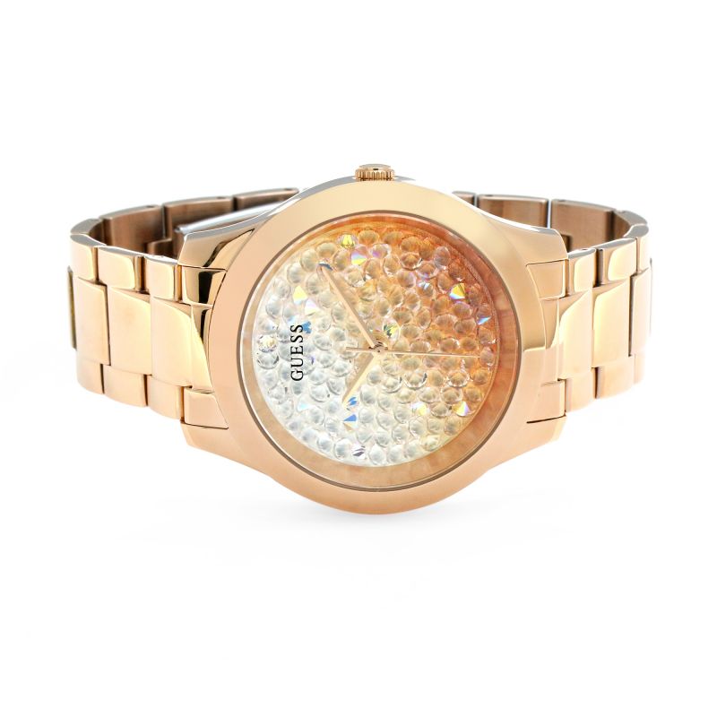 Guess Crush Rose Gold Dial Rose Gold Steel Strap Watch For Women - GW0020L3 Buy Now By Guess