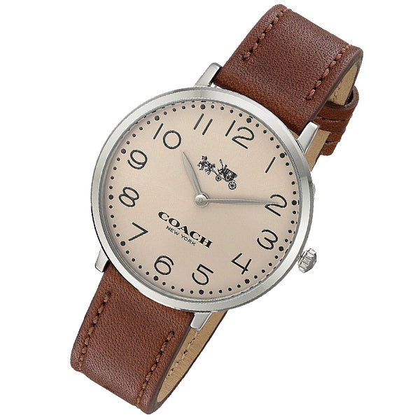 Coach Slim Easton White Dial Brown Leather Strap Watch for Women - 14502682 Buy Now By Coach