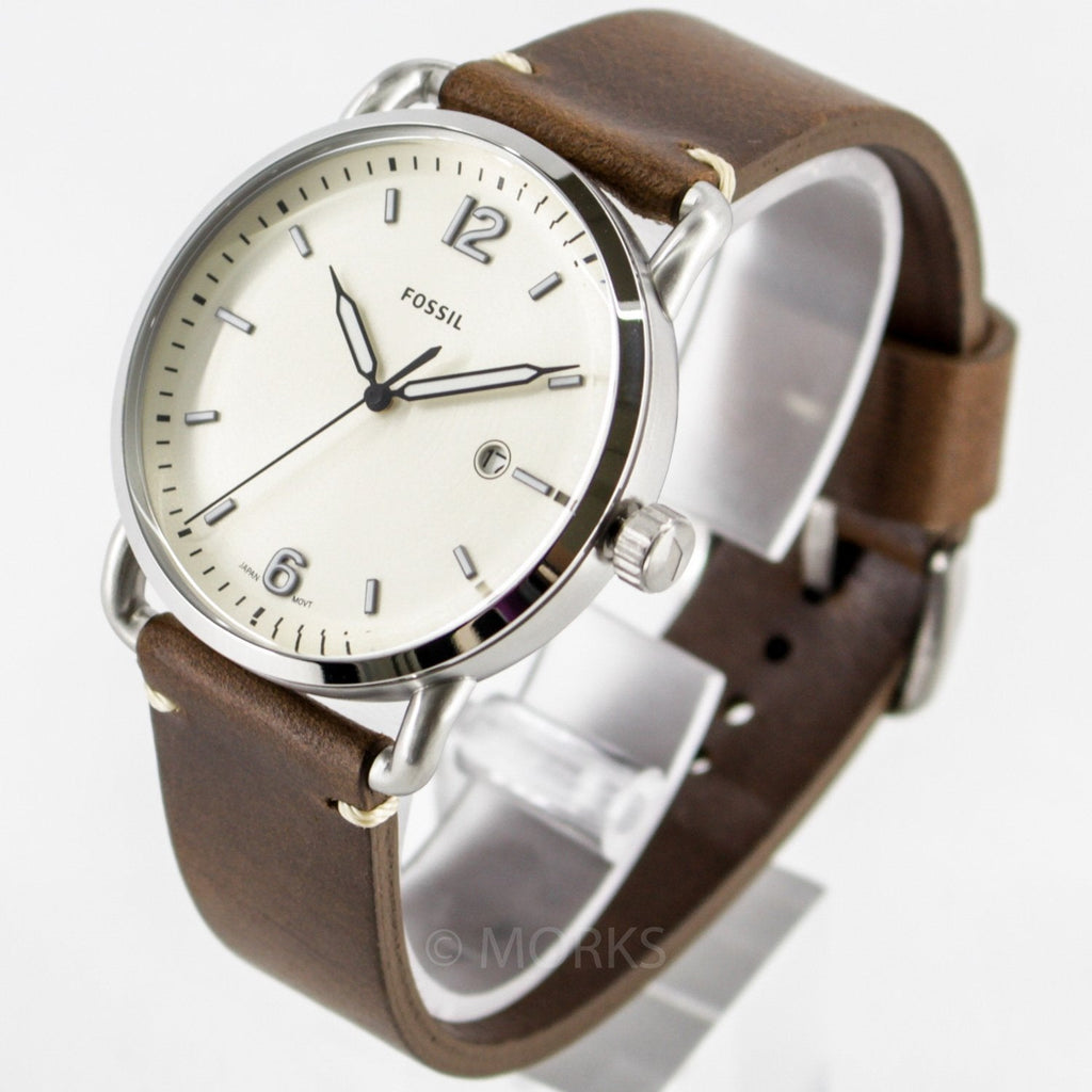 Fossil The Commuter White Dial Brown Leather Strap Watch for Men - FS5275 Buy Now By Fossil