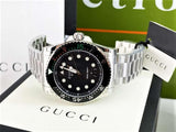Gucci Dive Analog Black Dial Silver Steel Strap Watch For Men - YA136208 Buy Now By Gucci
