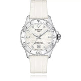 Tissot Seastar 1000 Mother of Pearl White Dial White Rubber Strap Watch for Women - T120.210.17.116.00 Buy Now By Tissot