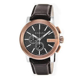 Gucci G Chrono Black Dial Brown Leather Strap Watch For Men - YA101202 Buy Now By Gucci