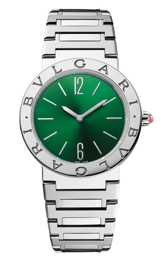 Bvlgari Bvlgari Bvlgari Lady Green Dial Silver Steel Strap Watch for Women - BVLGARI103693 Buy Now By Bvlgari