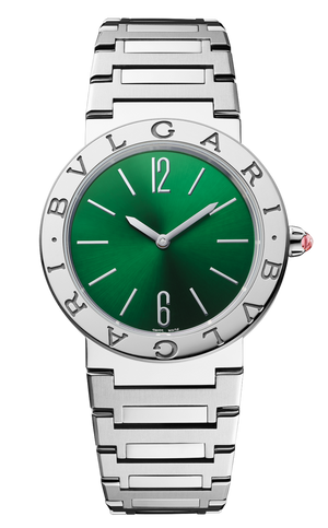 Bvlgari Bvlgari Bvlgari Lady Green Dial Silver Steel Strap Watch for Women - BVLGARI103693 Buy Now By Bvlgari
