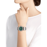 Bvlgari Bvlgari Bvlgari Lady Green Dial Silver Steel Strap Watch for Women - BVLGARI103693 Buy Now By Bvlgari