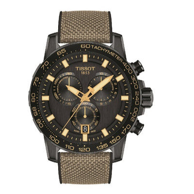 Tissot Supersport Chrono Black Dial Beige Nylon Strap Watch For Men - T125.617.37.051.01 Buy Now By Tissot