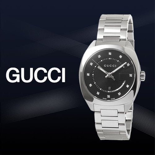 Gucci GG2570 Diamonds Black Dial Silver Steel Strap Watch For Women - YA142404 Buy Now By Gucci
