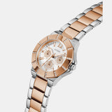 Guess Sunray Multifunction Crystals Silver Dial Two Tone Steel Strap Watch For Women - GW0616L3 Buy Now By Guess