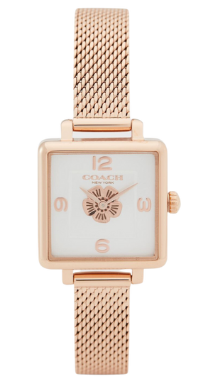 Coach Cass White Dial Rose Gold Mesh Bracelet Watch for Women - 14503698 Buy Now By Coach