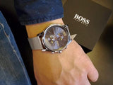 Hugo Boss Jet Chronograph Grey Dial Silver Mesh Bracelet Watch for Men - 1513440 Buy Now By Hugo Boss