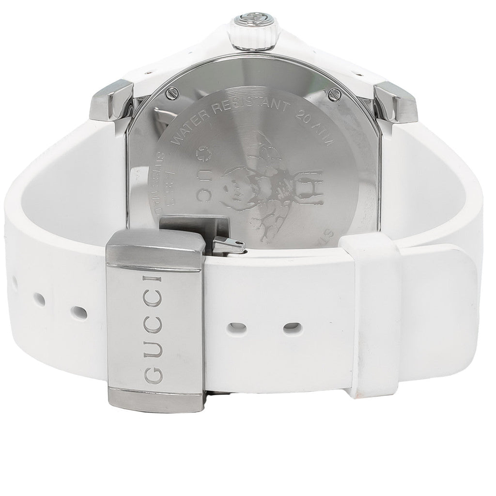 Gucci Dive Quartz White Dial White Rubber Strap Watch For Men - YA136337 Buy Now By Gucci