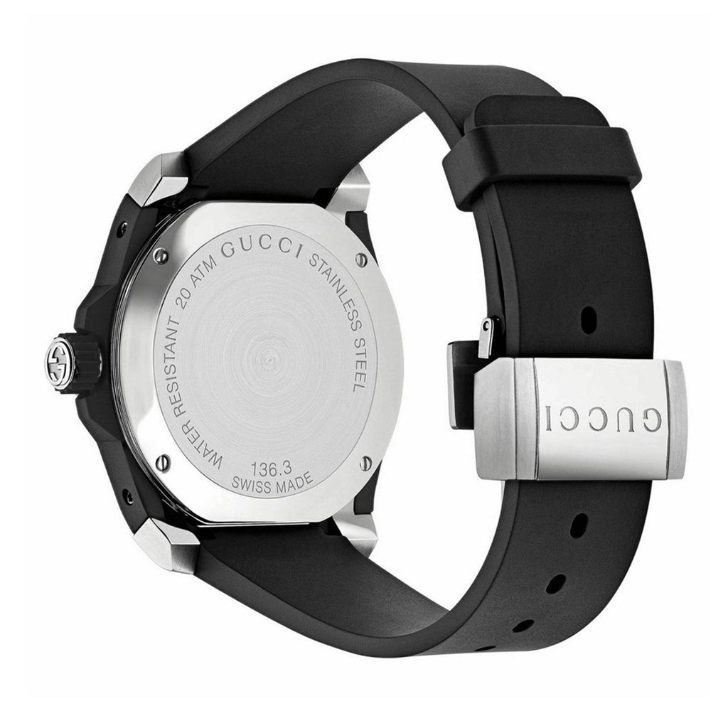 Gucci Dive Tiger Black Dial Black Rubber Strap Watch For Men - YA136318 Buy Now By Gucci