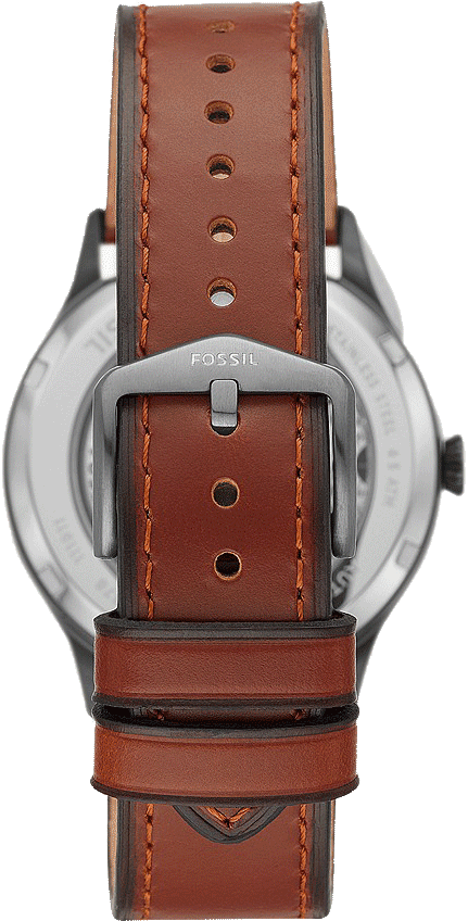 Fossil Forrester Automatic Skeleton Grey Dial Brown Leather Strap Watch for Men - ME3178 Buy Now By Fossil