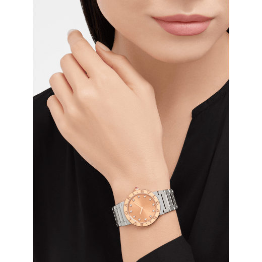 Bvlgari Bvlgari Bvlgari Resort Limited Edition Diamonds Gold Dial Silver Steel Strap Watch for Women - BVLGARI103682 Buy Now By Bvlgari