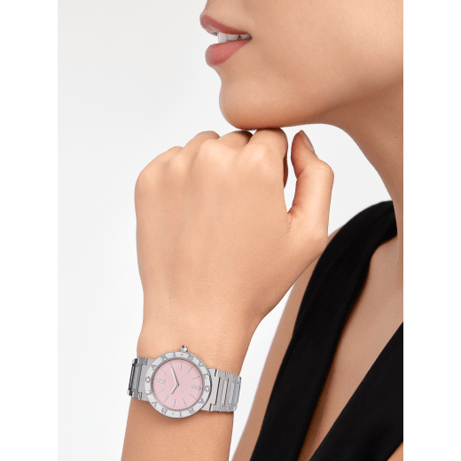 Bvlgari Bvlgari Bvlgari Quartz Pink Dial Silver Steel Strap Watch for Women - BVLGARI103711 Buy Now By Bvlgari