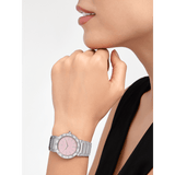 Bvlgari Bvlgari Bvlgari Quartz Pink Dial Silver Steel Strap Watch for Women - BVLGARI103711 Buy Now By Bvlgari