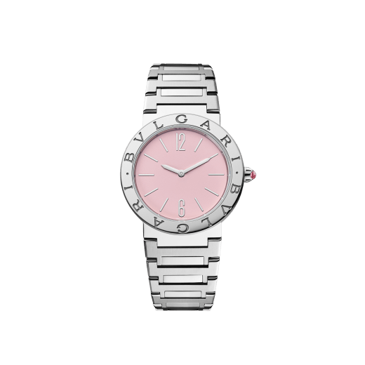 Bvlgari Bvlgari Bvlgari Quartz Pink Dial Silver Steel Strap Watch for Women - BVLGARI103711 Buy Now By Bvlgari