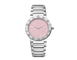 Bvlgari Bvlgari Bvlgari Quartz Pink Dial Silver Steel Strap Watch for Women - BVLGARI103711 Buy Now By Bvlgari