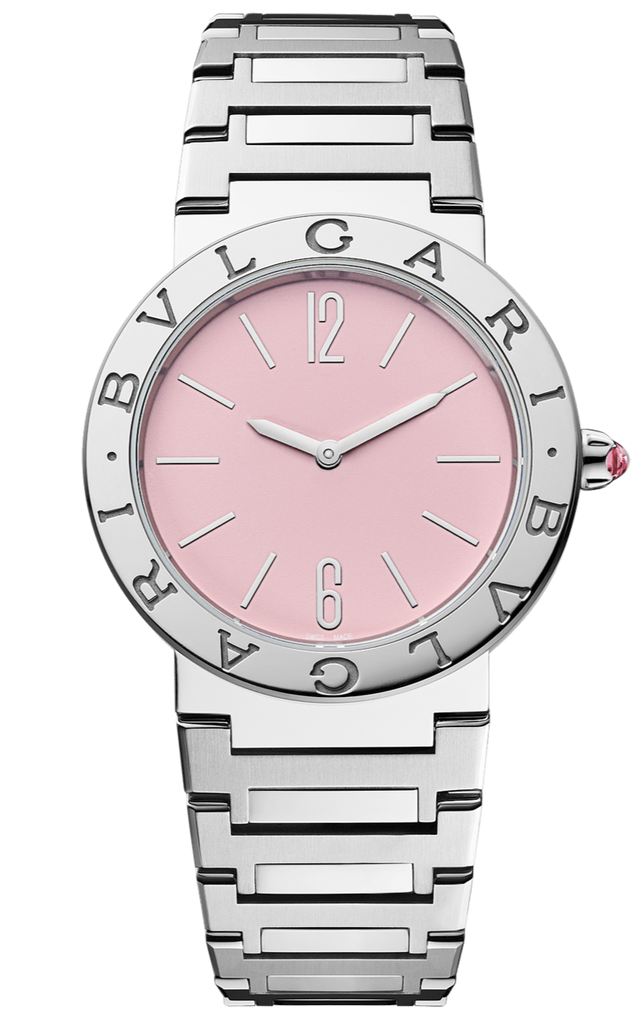 Bvlgari Bvlgari Bvlgari Quartz Pink Dial Silver Steel Strap Watch for Women - BVLGARI103711 Buy Now By Bvlgari