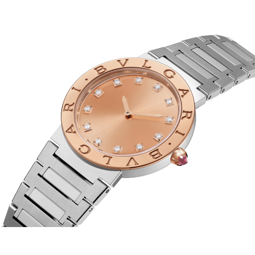 Bvlgari Bvlgari Bvlgari Resort Limited Edition Diamonds Gold Dial Silver Steel Strap Watch for Women - BVLGARI103682 Buy Now By Bvlgari