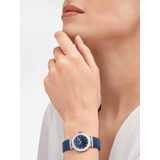 Bvlgari Lvcea Intarsio Aventurine Diamonds Blue Dial Blue Leather Strap Watch for Women - LVCEA103617 Buy Now By Bvlgari