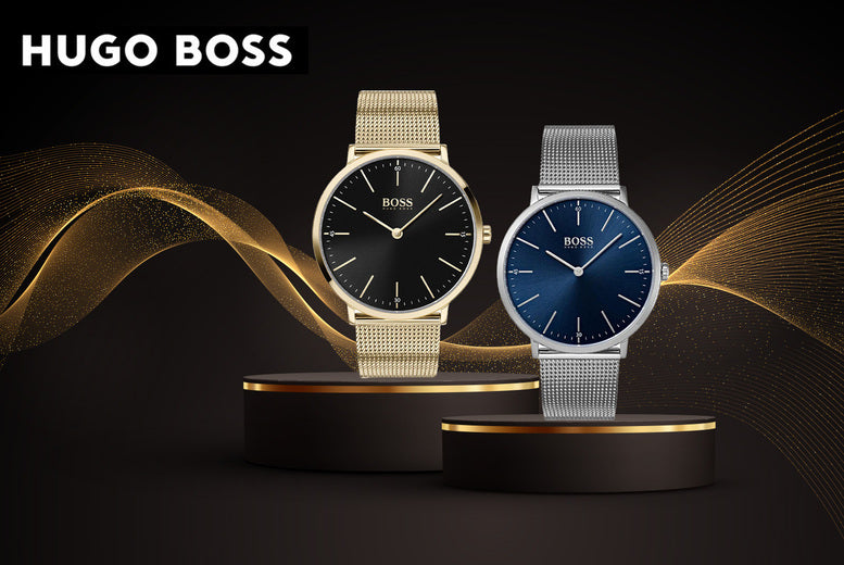 Hugo Boss Horizon Quartz Black Dial Gold Mesh Bracelet Watch For Men - 1513735 Buy Now By Hugo Boss