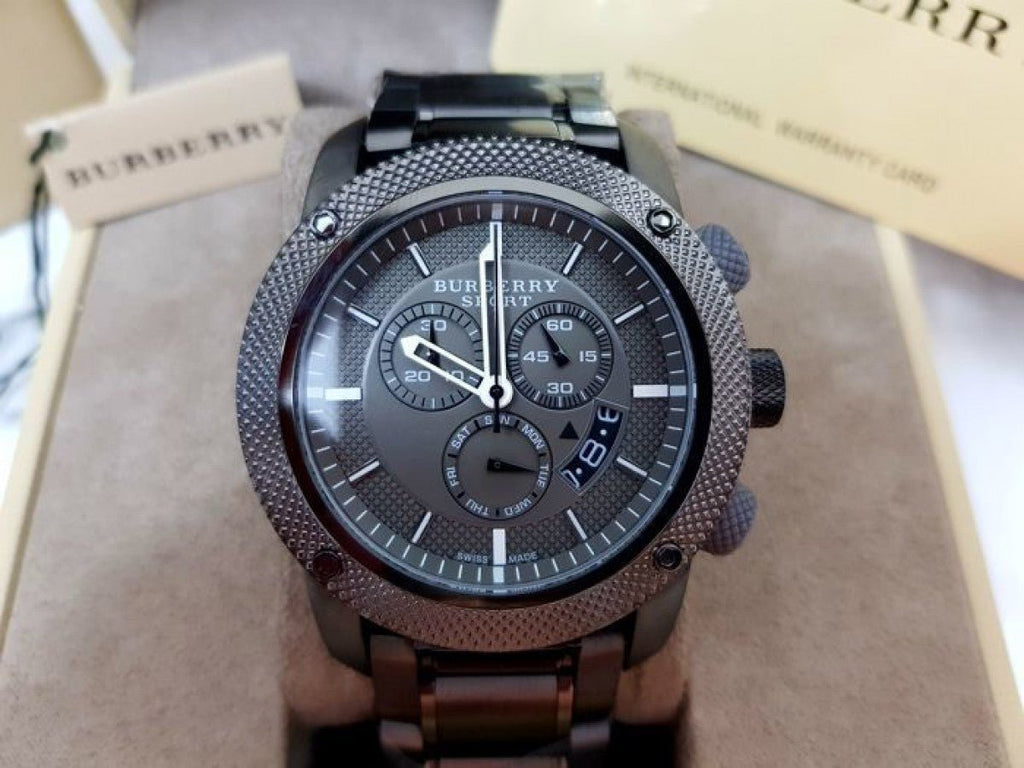 Burberry Chrono Sport Brown Dial Brown Steel Strap Watch for Men - BU7716 Buy Now By Burberry