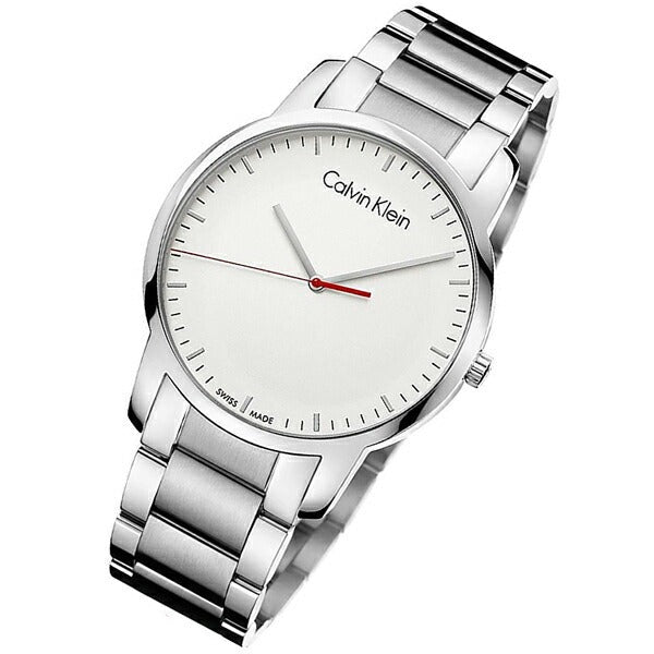 Calvin Klein City Quartz White Dial Silver Steel Strap Watch for Men - K2G2G1Z6 Buy Now By Calvin Klein