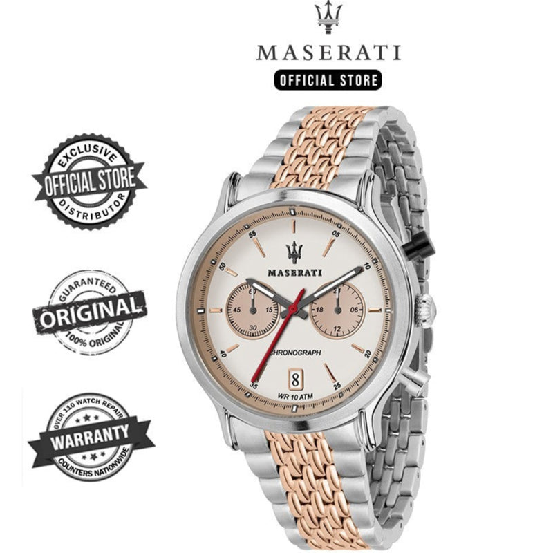 Maserati Legend Chronograph Ivory White Dial Two Tone Steel Strap Watch For Men - R8873638002 Buy Now By Maserati