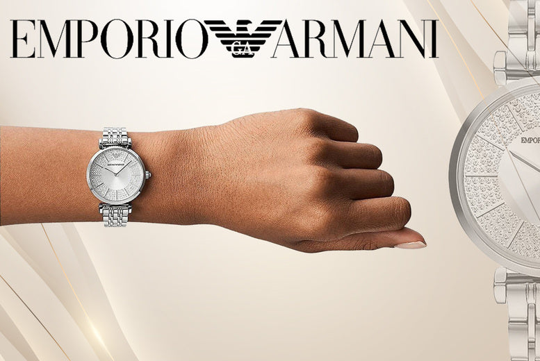 Emporio Armani Gianni T-Bar Quartz Silver Dial Silver Steel Strap Watch For Women - AR11445 Buy Now By Emporio Armani