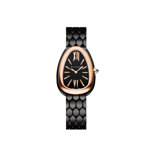 Bvlgari Serpenti Seduttori Black Dial Black Steel Strap Watch for Women - SERPENTI103704 Buy Now By Bvlgari