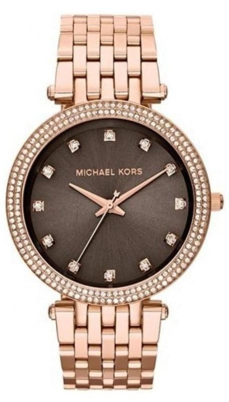 Michael Kors Darci Brown Dial Rose Gold Stainless Steel Strap Watch for Women - MK3217 Buy Now By Michael Kors