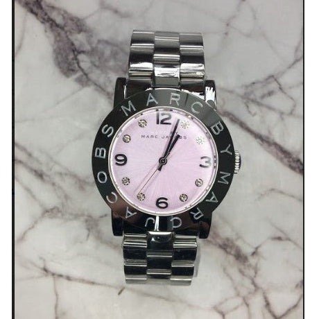 Marc Jacobs Amy Life Pink Dial Silver Steel Strap Watch for Women - MBM3300 Buy Now By Marc Jacobs