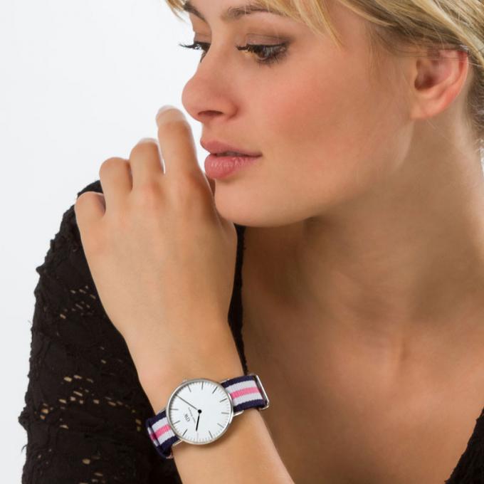 Daniel Wellington Classic Southampton White Dial Three Tone Nylon Strap Watch For Women - DW00100050 Buy Now By Daniel Wellington