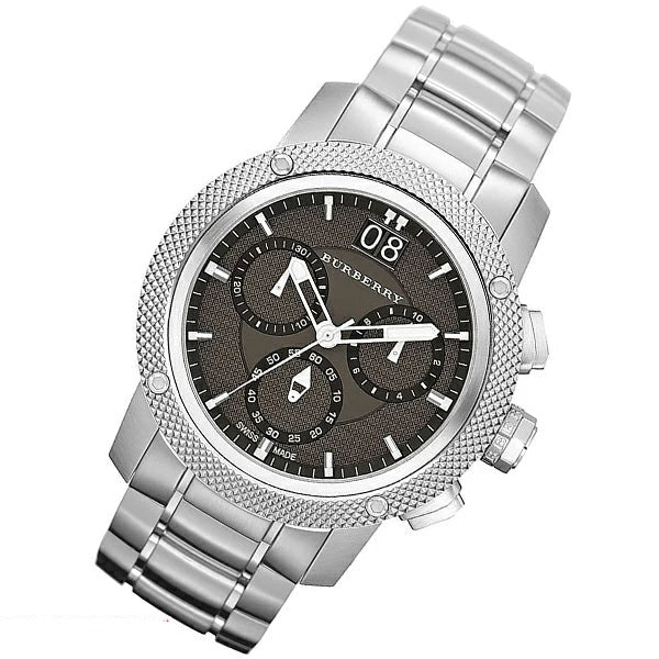 Burberry Utilitarian Chronograph Black Dial Silver Steel Strap Watch For Men - BU9800 Buy Now By Burberry