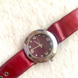 Marc Jacobs Amy Red Dial Burgundy Leather Strap Watch for Women - MBM1152 Buy Now By Marc Jacobs