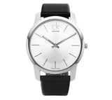 Calvin Klein City Silver Dial Black Leather Strap Watch For Women - K2G231C6 Buy Now By Calvin Klein