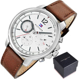 Tommy Hilfiger Landon Chronograph White Dial Brown Leather Strap Watch for Men - 1791531 Buy Now By Tommy Hilfiger