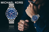 Michael Kors Bayville Chronograph Blue Dial Grey Steel Strap Watch For Men - MK8727 Buy Now By Michael Kors